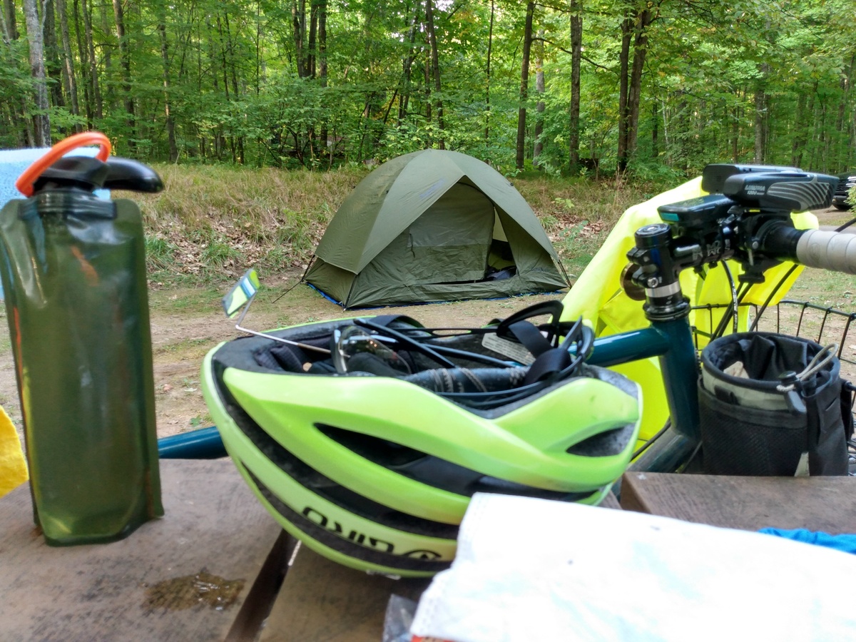 Campsite at Bewabic State Park