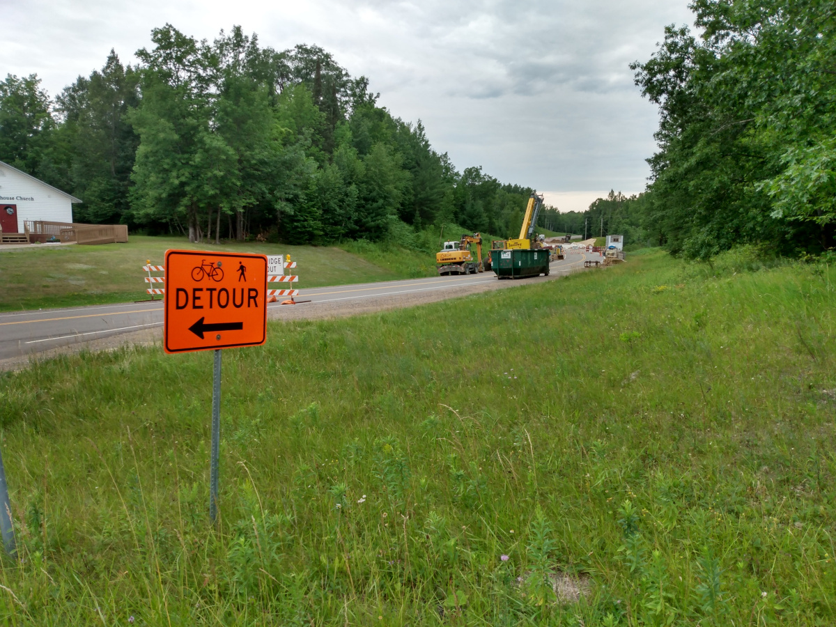 End of the detour on Highway 139